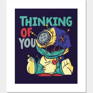 Thinking of You // Funny Voodoo Doll Cartoon Posters and Art